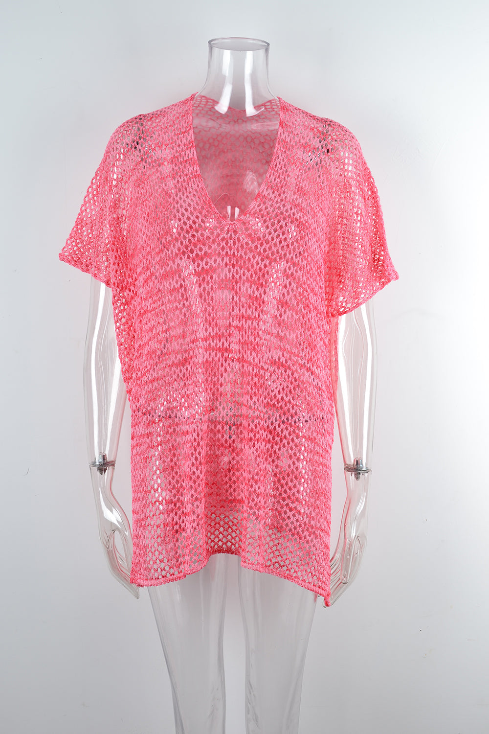 Summer Beach Cover Up Gradient Hollow Out Cutout Knitted Sun Protection Shirt Blouse Bella Mia